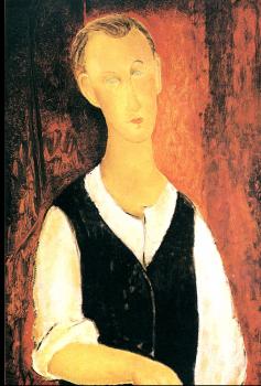 阿米地奧 莫迪裡阿尼 Young Man With A Black Waistcoat 阿米地奧 莫迪裡阿尼 Young Man With A Black Waistcoat